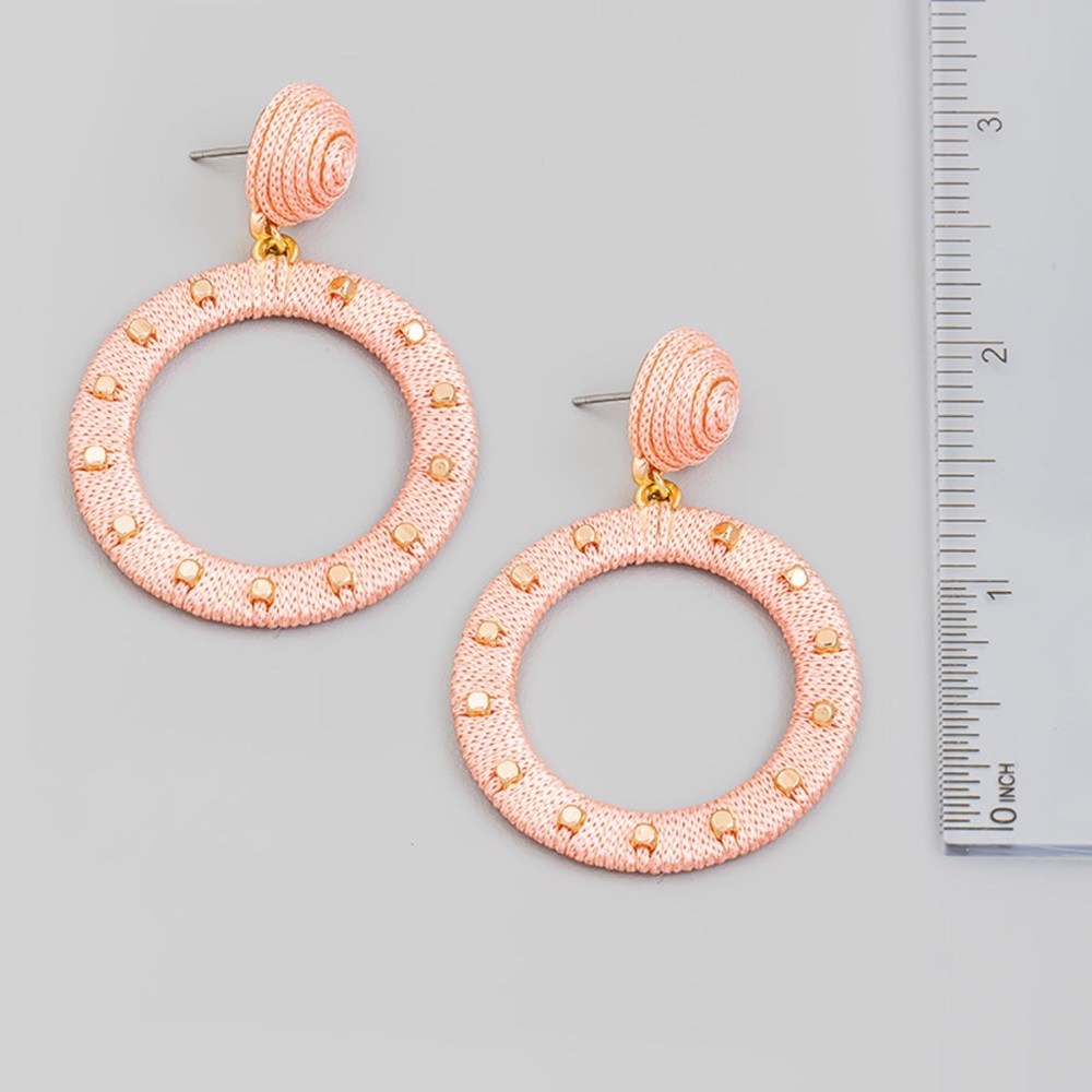 Elegant Pink and Gold Hoop Earrings